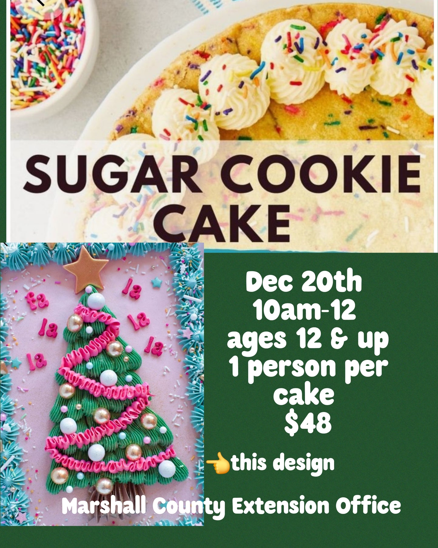 Dec 20th Sugar Cookie Cake Class- Marshall County