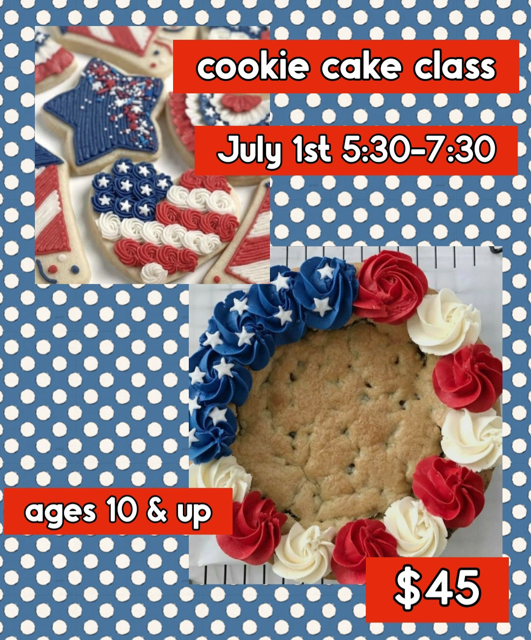 July 1st cookie cake class